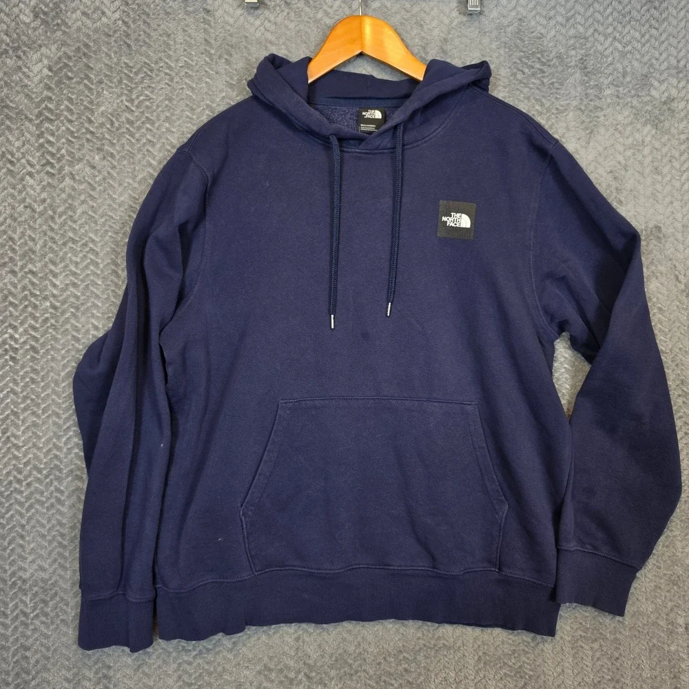 The North Face Mens Navy Blue Dome 5 Tent Graphic Pullover Hoodie Large